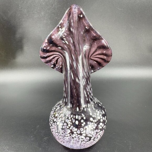 Vintage Hand Blown Art Glass Vase Jack In Pulpit Hand Made Studio Glass Vase VTG - Picture 14 of 16
